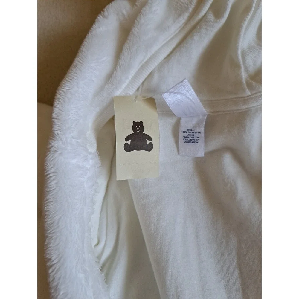 Gap Baby White Fleece Full Front Zipper Hooded Jumpsuit Romper Lined 6-12 M NWT
